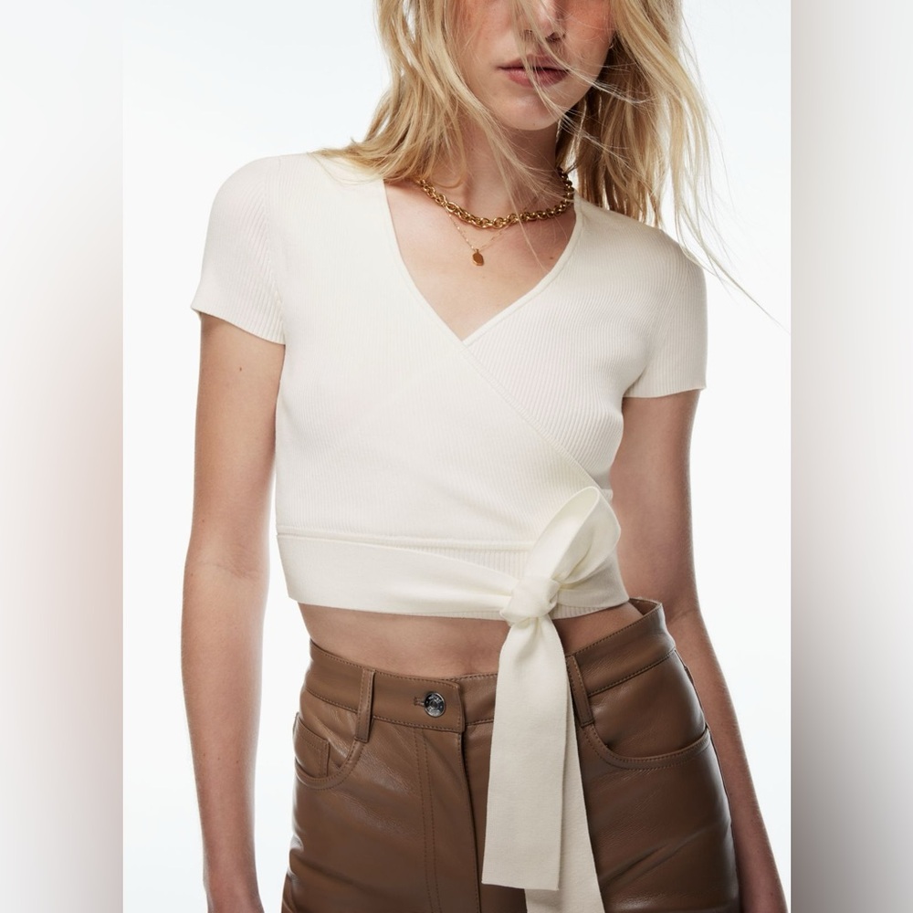 NWT Aritzia Wilfred All Tied Up Sweater White - S